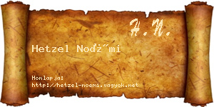 Hetzel Noémi névjegykártya
